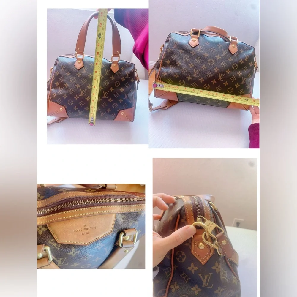 Louis Vuitton Brown and Tan Monogram Canvas‎ Retiro GM Bag Satchel
